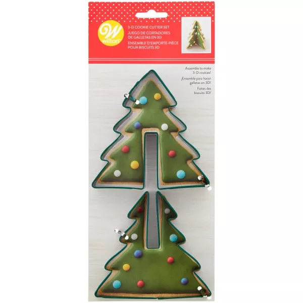 Wilton Metal 3-D Christmas Tree Cookie Cutter Set – 2 Piece