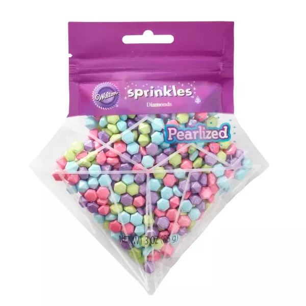wilton-pearlized-diamond-shaped-sprinkles-3-oz Wilton Pearlized Diamond Shaped Sprinkles, 3 oz.