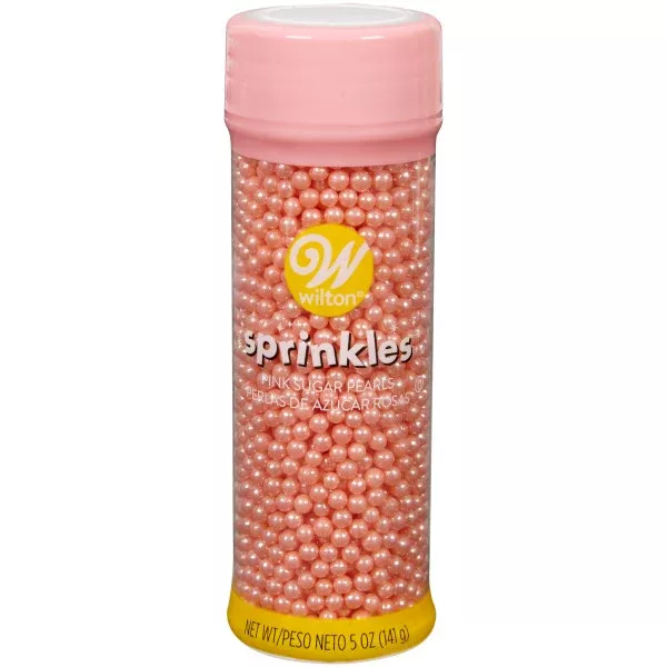 Wilton Pink Sugar Pearls – 5 oz.