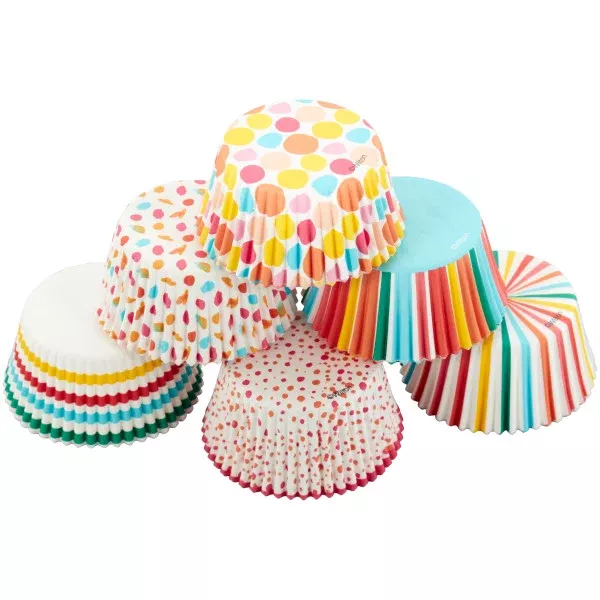 wilton-rainbow-striped-polka-dot-standard-baking-cups-150-count Wilton Rainbow, Striped and Polka Dot Standard Baking Cups, 150-Count