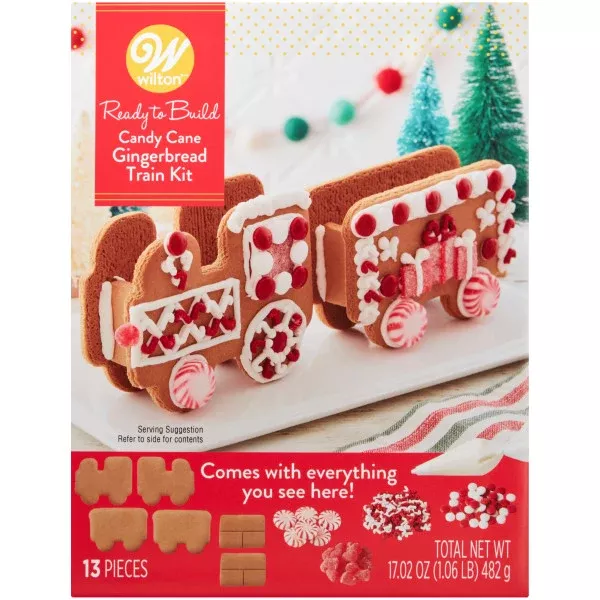 wilton-ready-to-build-candy-cane-gingerbread-train-cookie-kit-13-piece Wilton Ready-to-Build Candy Cane Gingerbread Train Cookie Kit, 13-Piece