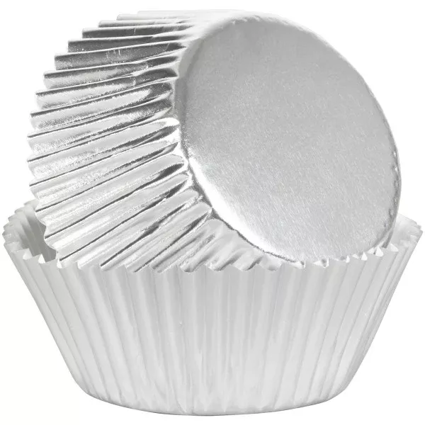 wilton-silver-foil-cupcake-liners-24-count Wilton Silver Foil Cupcake Liners, 24-Count