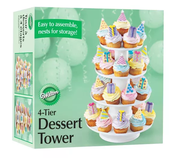 wilton-stacked-4-tier-cupcake-dessert-tower Wilton Stacked 4-Tier Cupcake and Dessert Tower