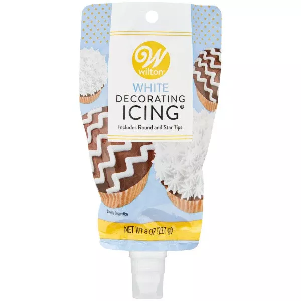 wilton-white-icing-pouch-with-tips-8-oz Wilton White Icing Pouch with Tips, 8 oz.