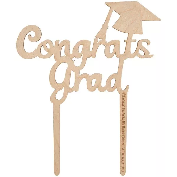 wood-based-congrats-grad-cake-topper Wood-Based Congrats Grad Cake Topper
