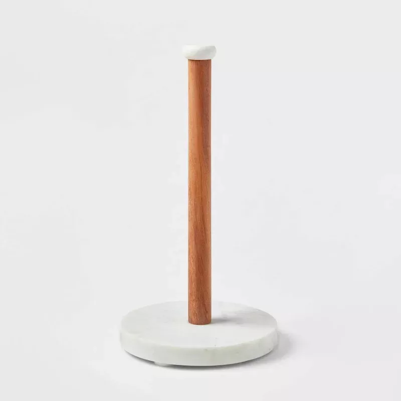 wood-marble-paper-towel-holder Wood and Marble Paper Towel Holder