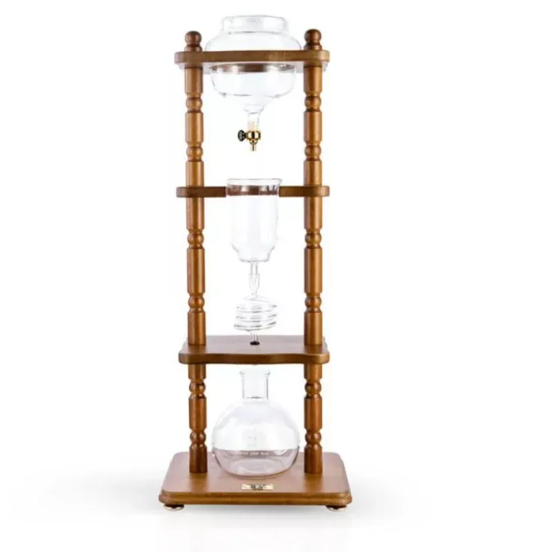 yama-6-8-cup-cold-brew-tower-curved-brown-wood-frame-32oz Yama 6-8 Cup Cold Brew Tower Curved Brown Wood Frame (32oz)