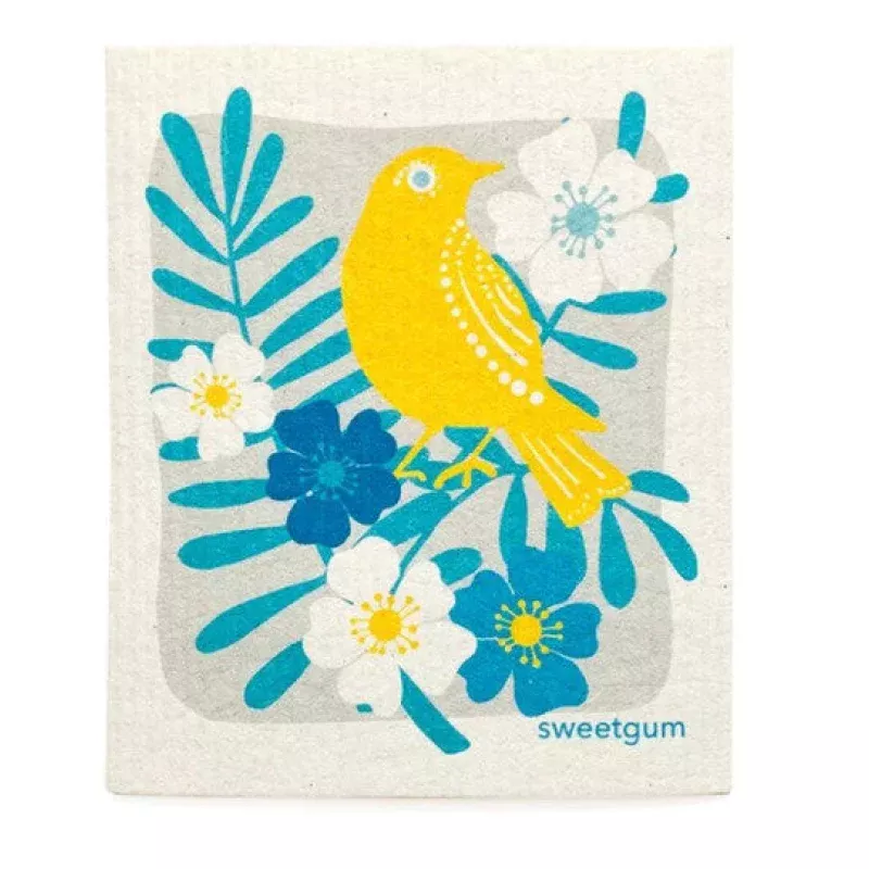Yellow Bird Swedish Dishcloth