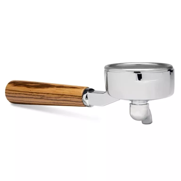 zebra-wood-single-spout-gaggia-portafilter Zebra Wood Single Spout Gaggia Portafilter
