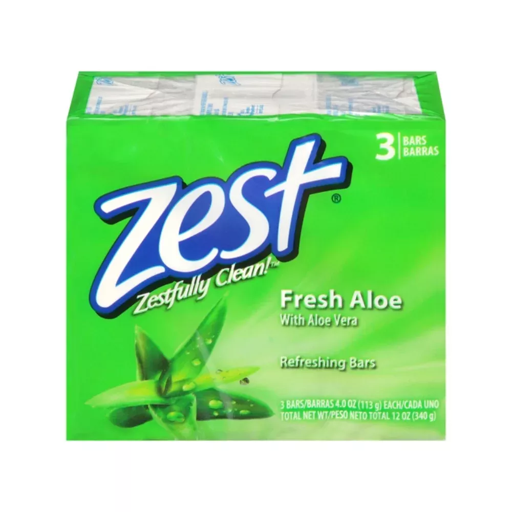 zest-fresh-aloe-bar-soap-4oz-3-bars-case-12 Zest - Fresh Aloe Bar Soap, 4oz, 3 Bars - Case of 12