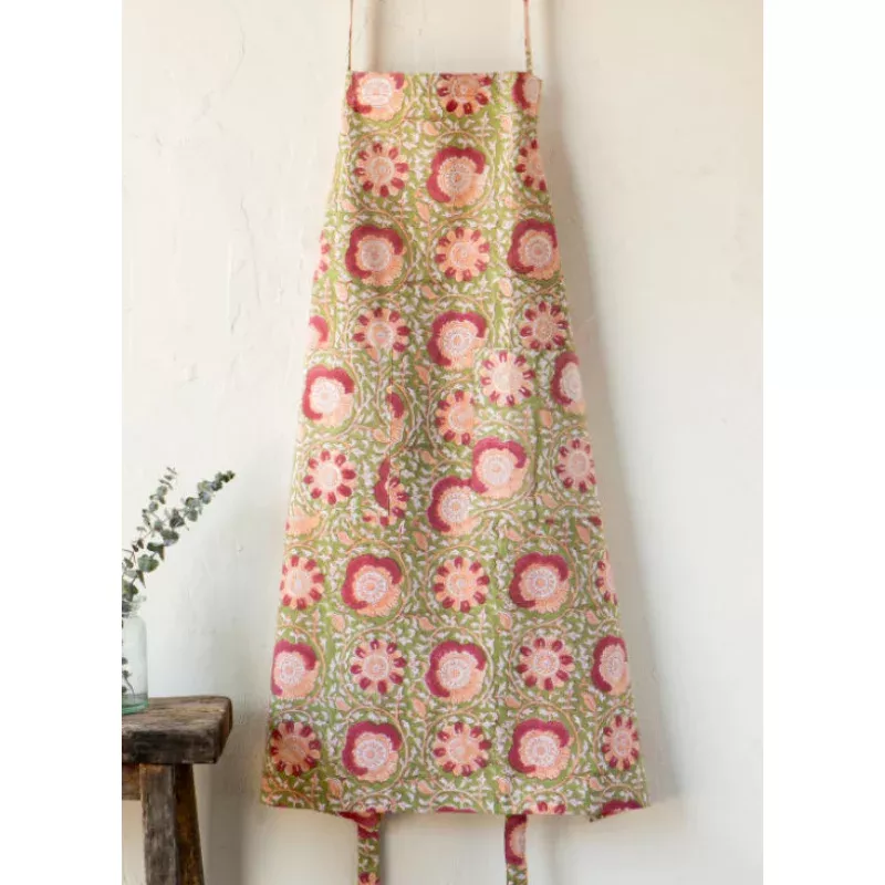 zinnia-block-print-apron Zinnia Block Print Apron